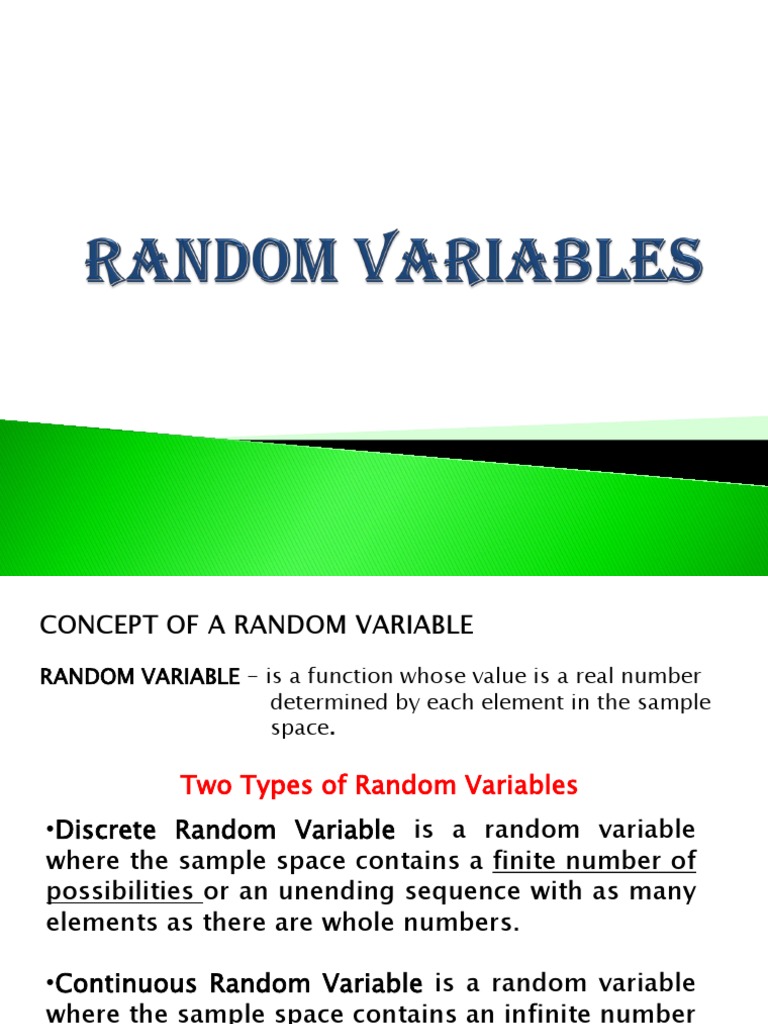 Types of Random Variables Explained | PDF | Random Variable ...
