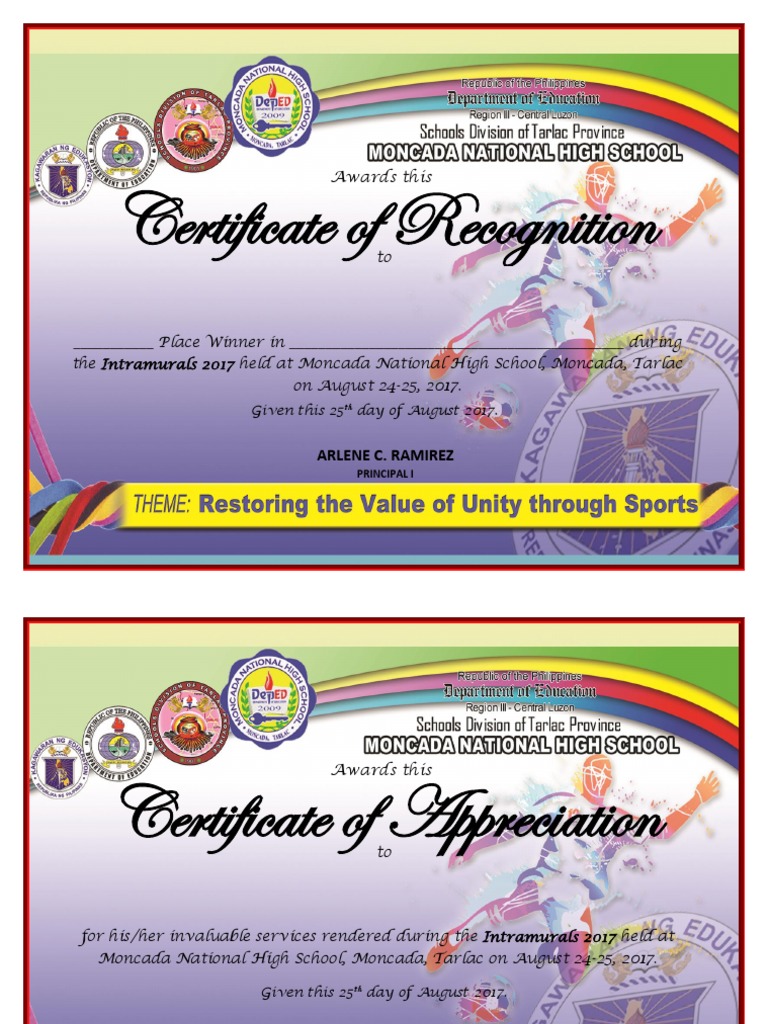 Certificate Intrams Winners Short PDF