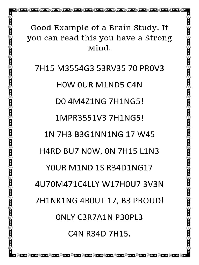 Good Example of A Brain Study | PDF | Lifestyle