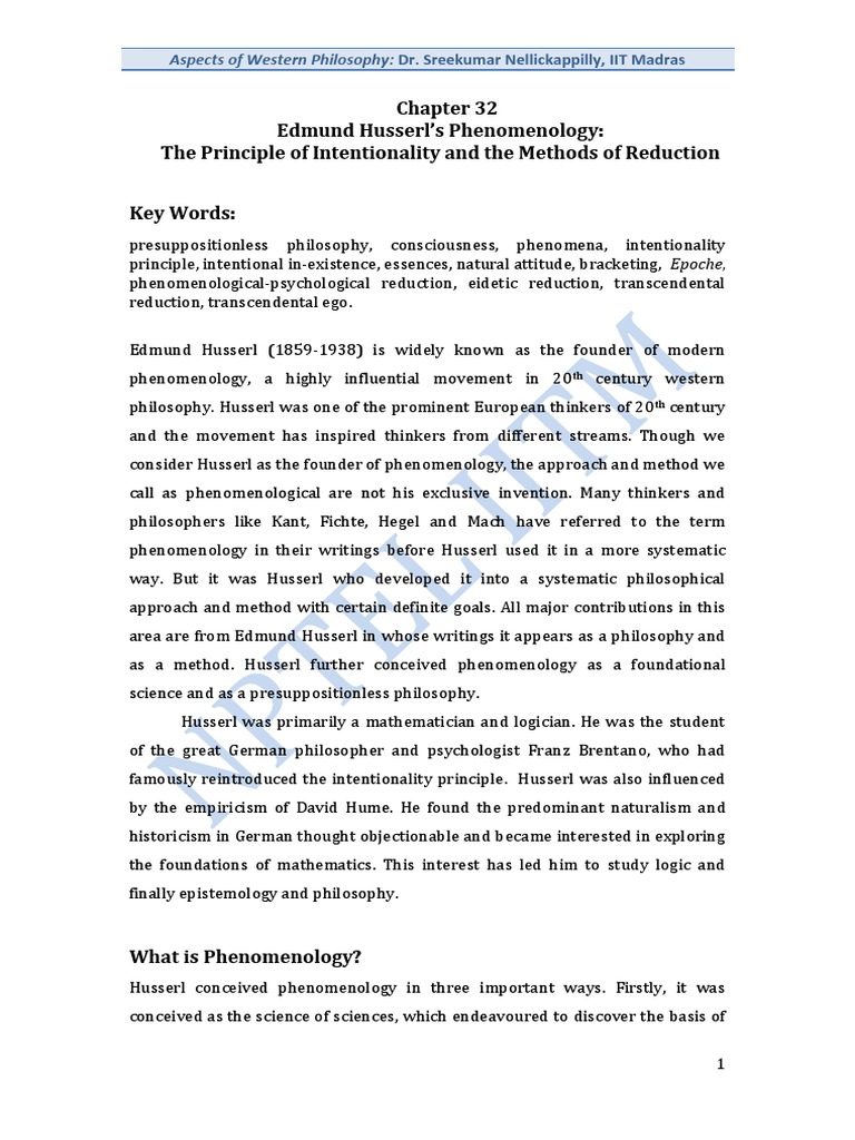 Edmund Husserl?s Phenomenology PDF | PDF | Phenomenology (Philosophy ...
