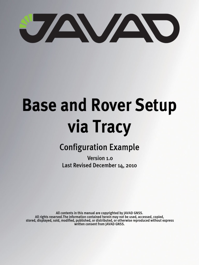 Base and Rover Setup Via Tracy: Configuration Example | PDF | Base ...