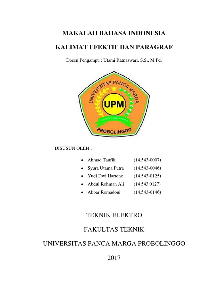 Bhs Indo Kalimat Efektif Dan Paragraf