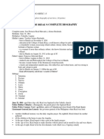 Dr. Jose Rizal'S Complete Biography: FLA 3: Direction: Write A Complete Biography of Our Hero. (10 Points)