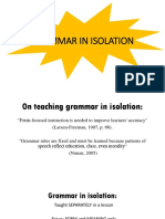 Grammar in Isolation: BY: Nur Hayatie Nur Izzatie Umayrah