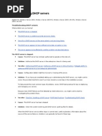 Troubleshooting DHCP Server