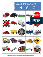 Cars and Trucks Bingo PDF