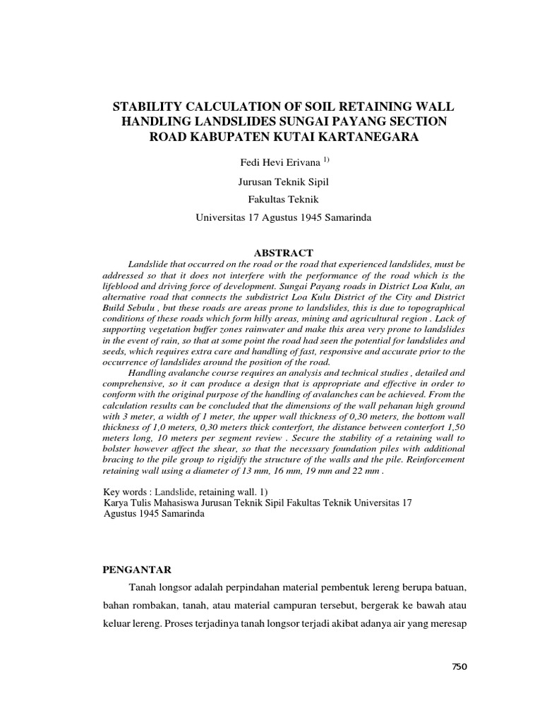 Soil Retaining Wall Stability Analysis | PDF