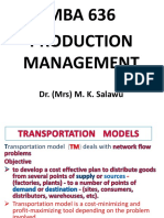 Mba 636 - DR Mrs Salawu - Transportation Models