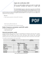 Radio Frequency Engineering - GSM and WCDMA Single Site Verification SSV