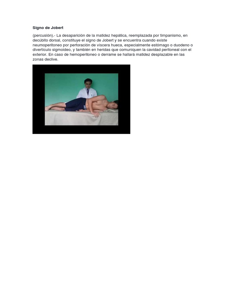 Signo de Jobert y neumoperitoneo | PDF