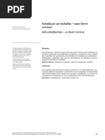 Satisfação No Trabalho – Uma Breve Revisão