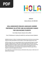 HoLa Lottery 2018 Press Release FINAL
