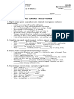 Past Continuous and Simple Tenses Exercise