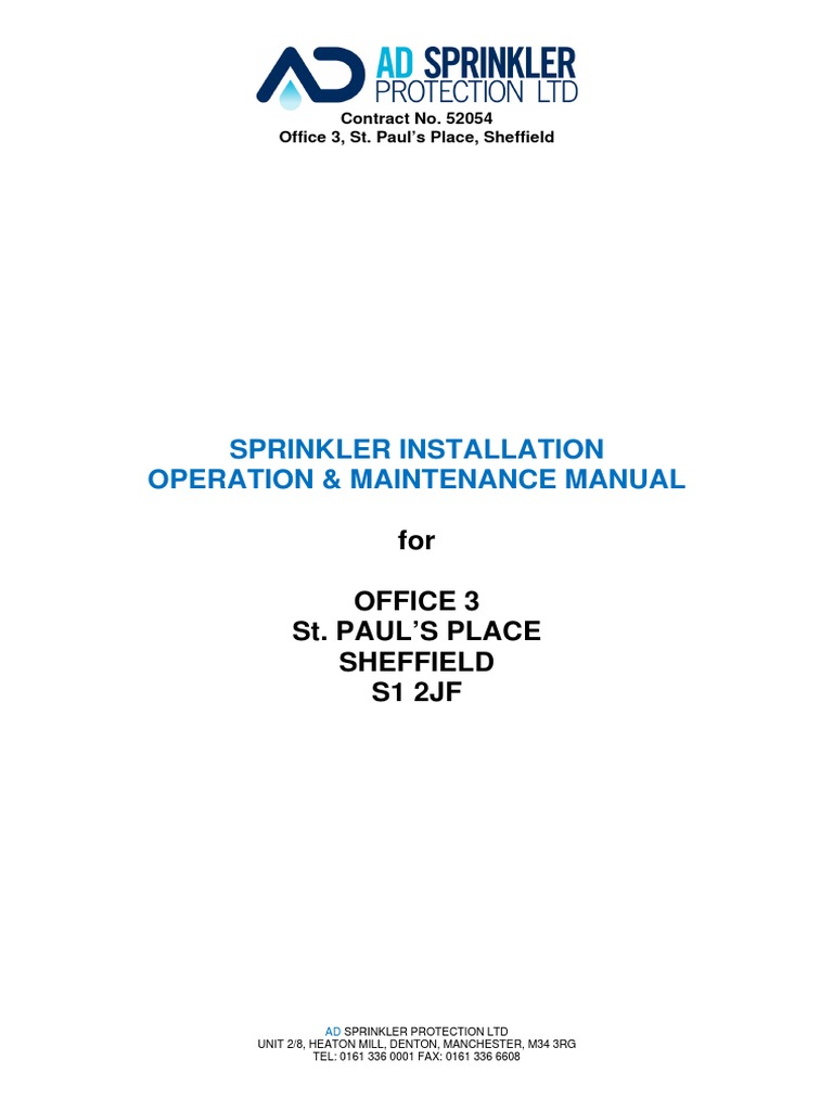 Office 3 - B - Sprinkler Manual PDF | PDF | Fire Sprinkler System ...