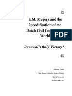 E.M. Meijers and The Recodification of The Dutch Civil Code After World War II
