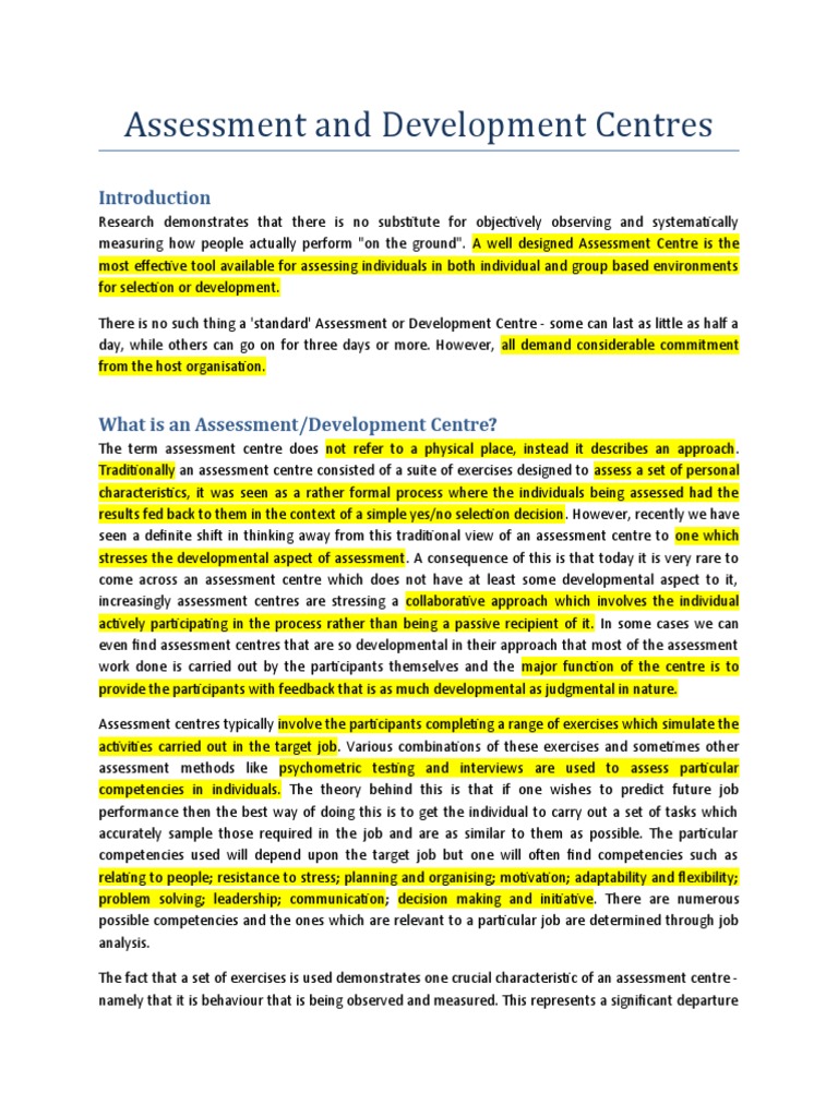 Understanding Assessment Centres | PDF | Simulation | System