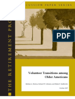 Volunteer Transitions Among Older Americans: Barbara A. Butrica, Richard W. Johnson, and Sheila R. Zedlewski October 2007