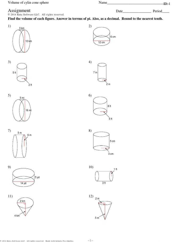 Kutavolume of Cylinder Sphere Cone  PDF  Physical Quantities Within Volume Of Spheres Worksheet