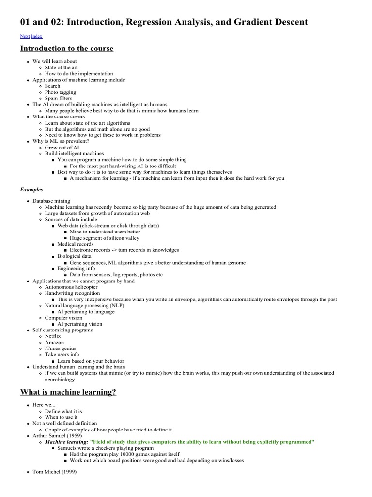 Machine Learning: Regression & Algorithms | PDF | Loss Function ...