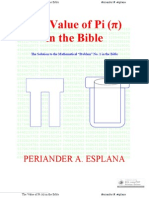 The Value of "Pi" in The Bible by Periander A. Esplana
