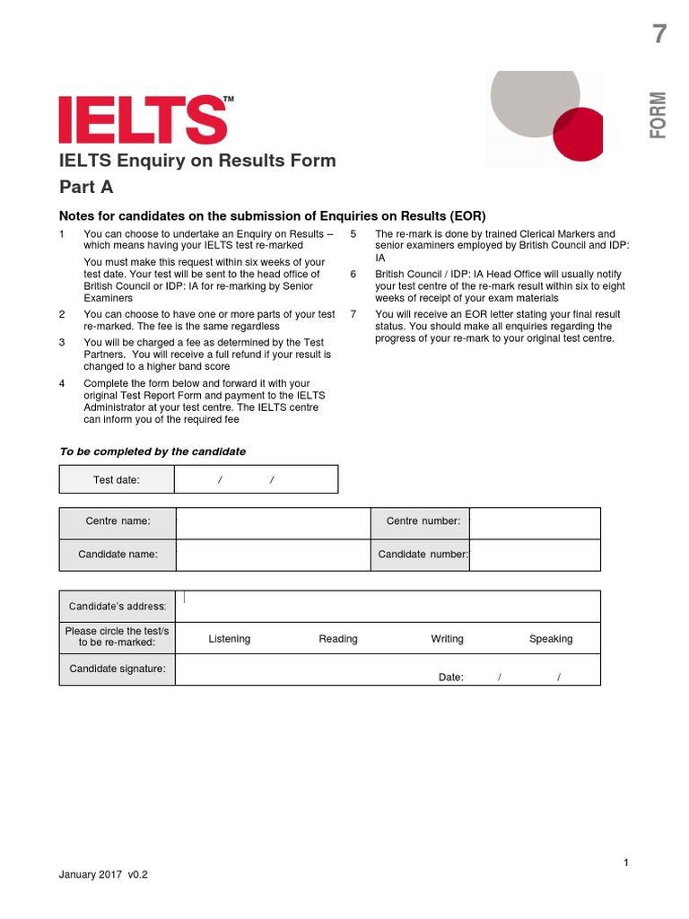 Ielts Enquiry On Results Form Wire Transfer Business