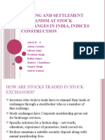 Trading and Settlement Mechanism at Stock Exchanges in India, Indices Construction