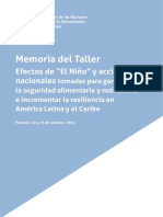 Memoria Del Taller: Efectos de "El Niño" y Acciones Nacionales