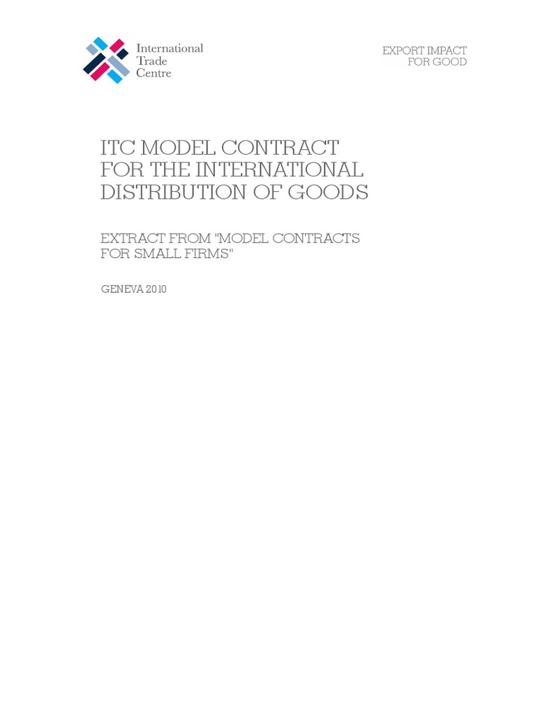 Model Contract For International Distribution of Goods UNCTAD PDF