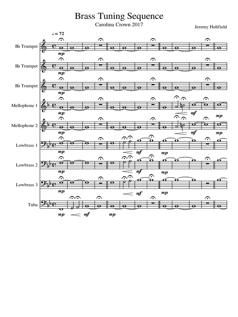 4354611-Brass Tuning Sequence | PDF | Marching Bands | Music