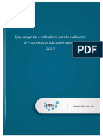 Ejes, Categorias e Indicadores para La Evaluacion de Programas de Educacion Superior 15 AGO 2017 PDF