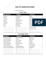 Paranoia XP Character Sheet: Action Skills