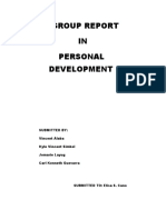 Group Report IN Personal Development: Submitted By: Vincent Alaba Kyle Vincent Simbol Jomarie Layug Carl Kenneth Guevarra