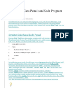 Aturan Cara Penulisan Kode Program Pascal