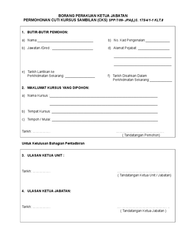 Borang Perakuan Ketua Jabatan Cks  PDF