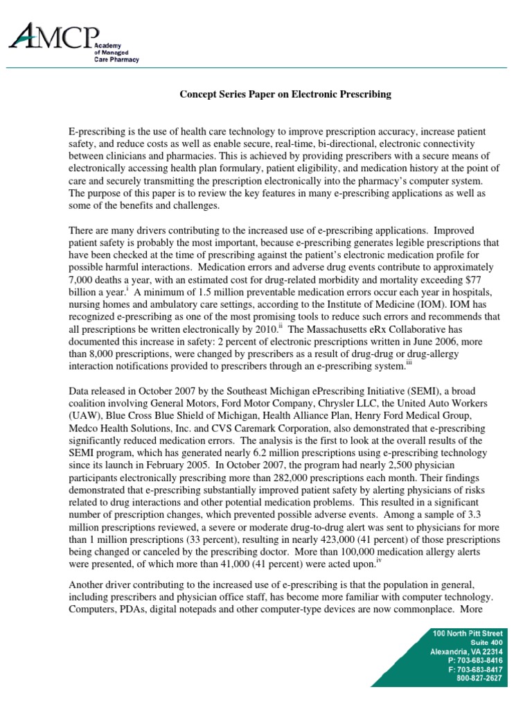 Electronic Prescribing | PDF | Medical Prescription | Pharmacy