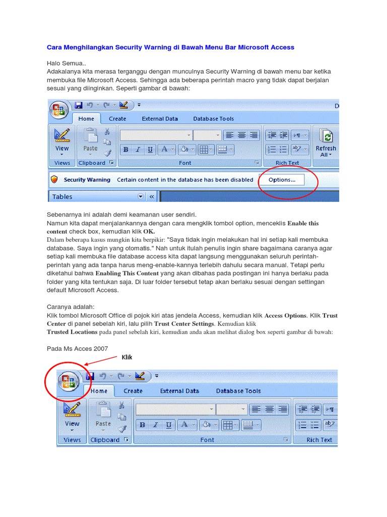 Cara Menghilangkan Security Warning PDF