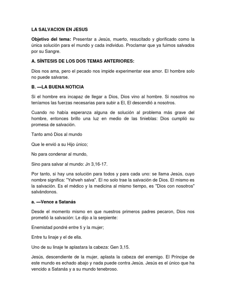 La Salvacion en Jesus | PDF | La resurrección de Jesús | Cristo (título)