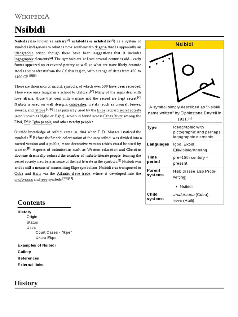 Nsibidi Wiki | PDF | Symbols