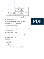 Electrostatic Formula List