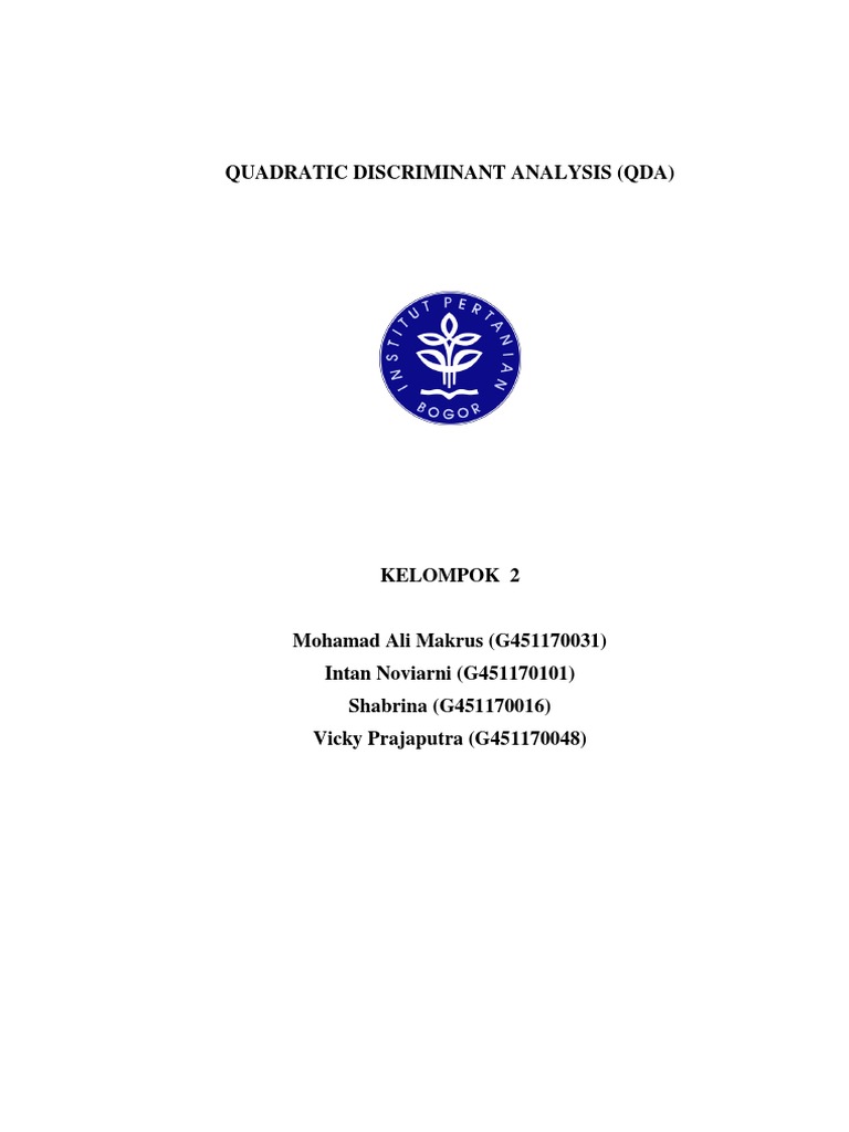 Quadratic Discriminant Analysis | PDF | Algebra | Numerical Analysis