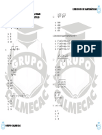 Ejercicios de matemáticas para ingreso a la UNAM