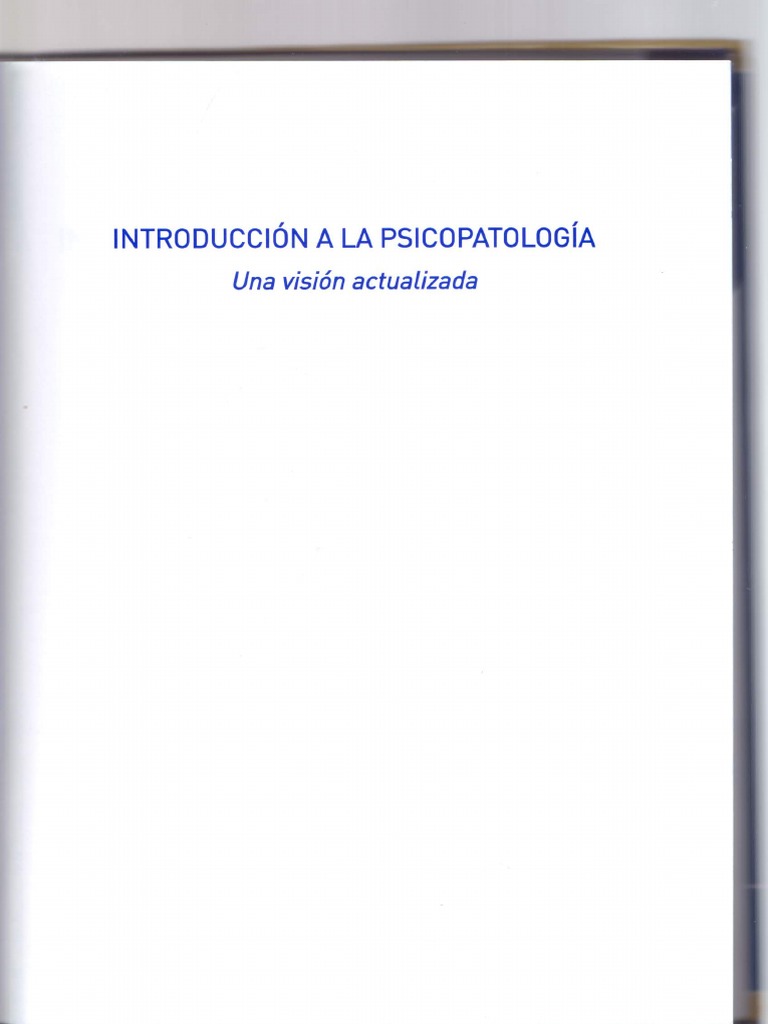 Introduccion A La Psicopatologia | PDF