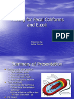 Testing For Fecal Coliformsand E