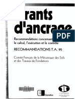 Tirants d'ANCRAGE - Recommendations TA95 - French Experience