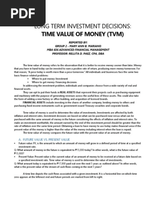 Time Value Of Money Present Value Interest