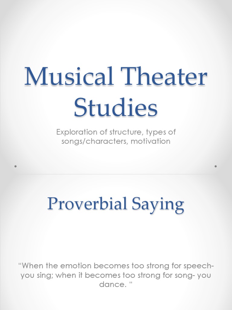 Musical Theater Structure Pdf Comedy Musical Theatre