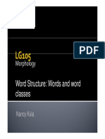 Word Structure and Classes