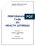 Performance Task IN Health (Stress) : St. Christopher Montessori School