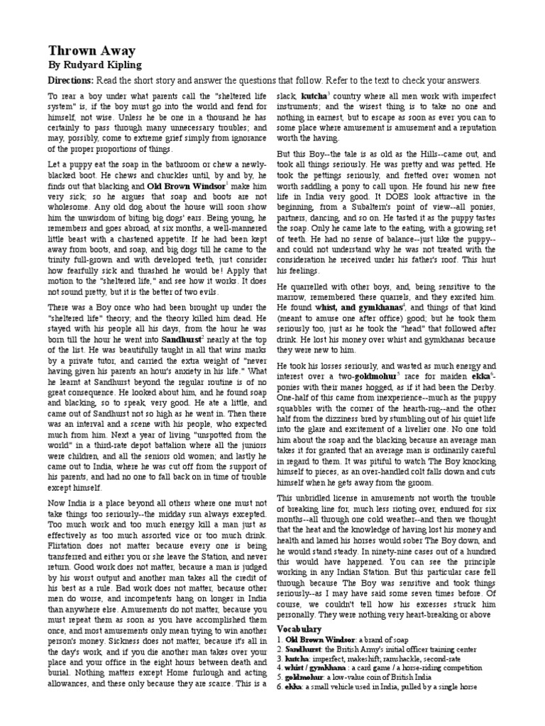 Thrown Away PDF Narration