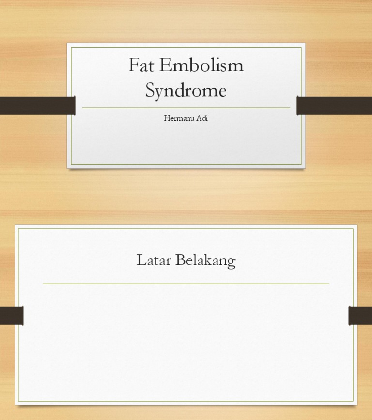 Fat Embolism Syndrome | PDF